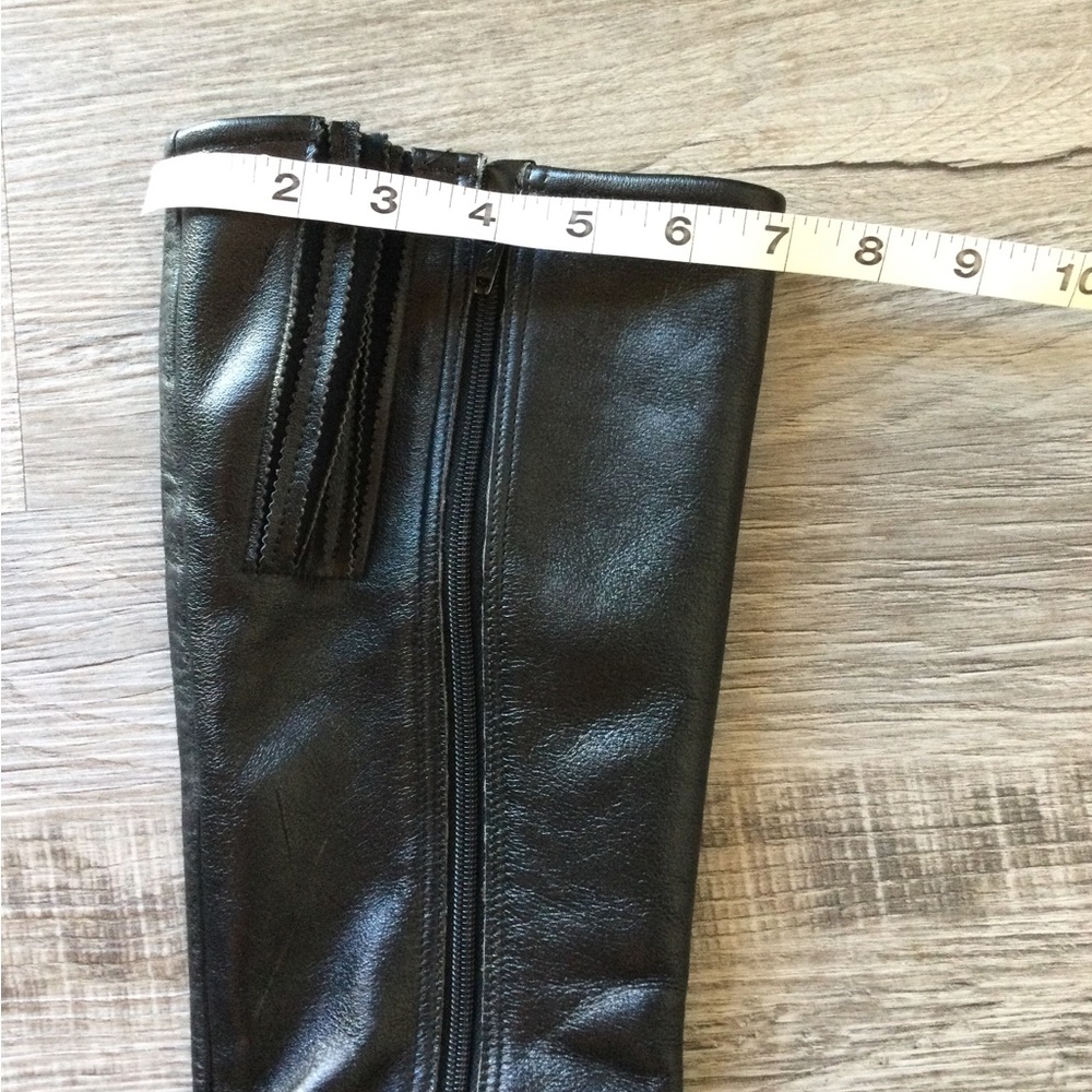 Vintage black leather tall boots - Picture 13 of 16